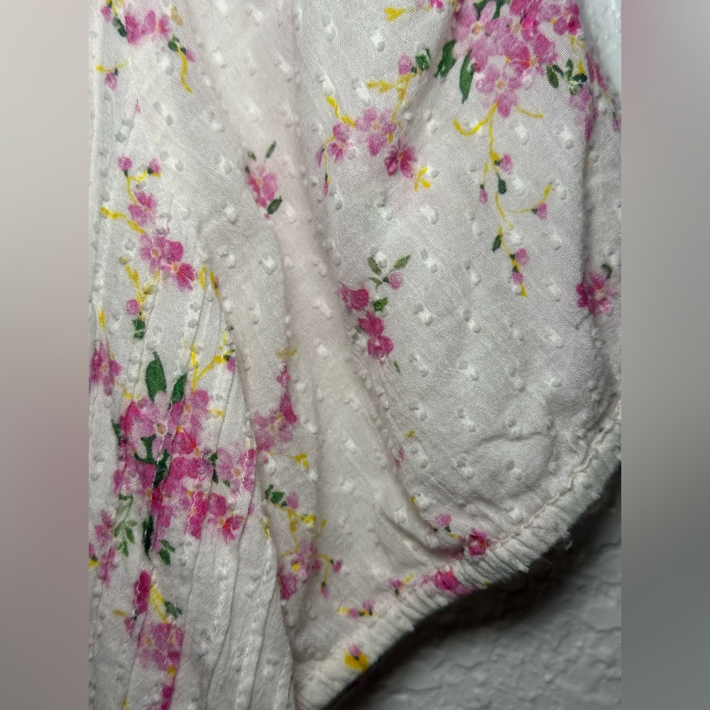 Loveshackfancy Smocked Keelin Floral White/Magenta Mini Women Dress Size M - Picture 12 of 15